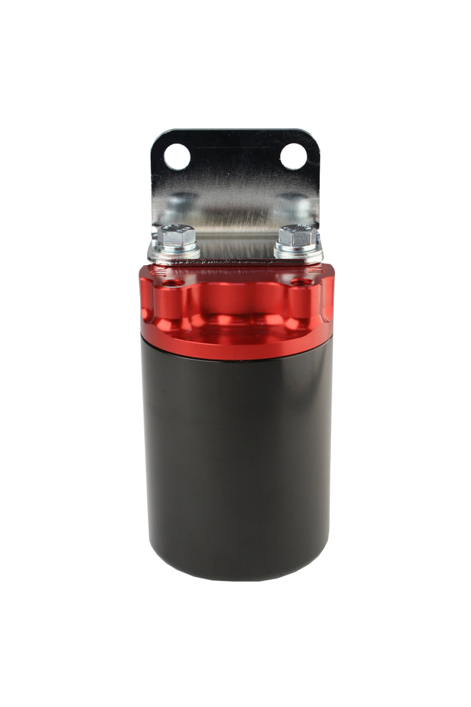 Aeromotive SS Series Billet Canister Style Fuel Filter Anodized Black/Red - 10 Micron Fabric Element - Aeromotive Fuel System - 12317