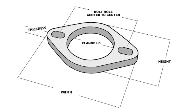 2-Bolt Stainless Steel Flange; 2.75 in. I.D.; Single Flange; Retail Packed; - VIBRANT - 1474S