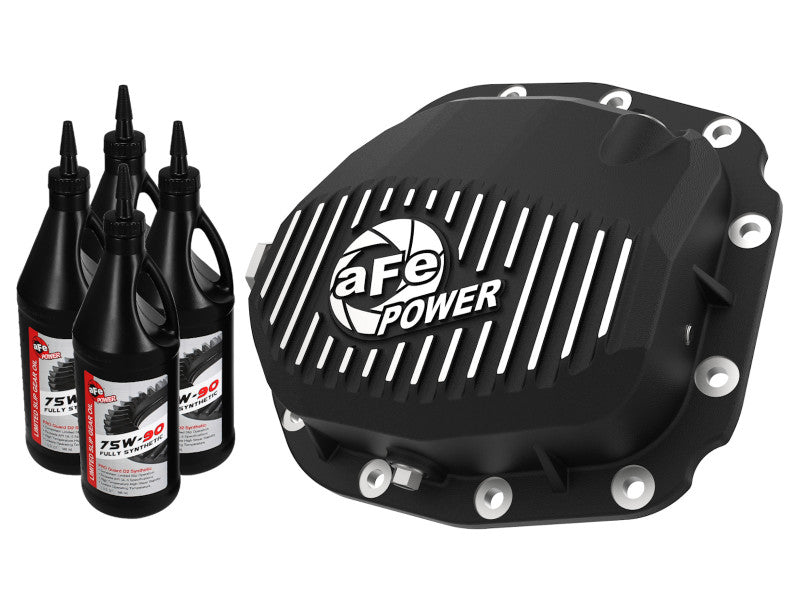 aFe Rear Differential Cover (Black Machined; Pro Series); 15-19 Ford F-150 V6-2.7L (t) (12-Bolt) - aFe - 46-71181B