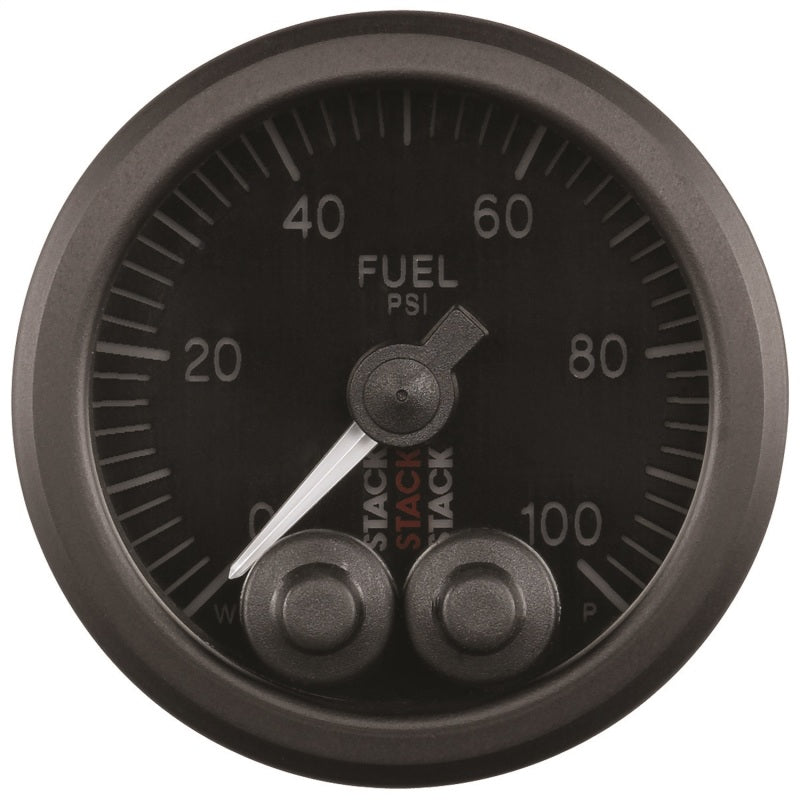 Autometer Stack Instruments Pro Control 52mm 0-100 PSI Fuel Pressure Gauge - Black (1/8in NPTF Male) - AutoMeter - ST3506