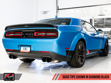 Load image into Gallery viewer, AWE Tuning 2015+ Dodge Challenger 6.4L/6.2L Non-Resonated Touring Edition Exhaust - Quad Black Tips - AWE Tuning - 3020-43082
