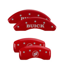 Load image into Gallery viewer, Set of 4: Red finish, Silver Buick / Buick Shield Logo - MGP Caliper Covers - 49005SBSHRD
