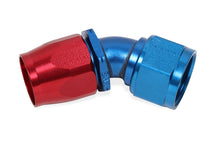 Load image into Gallery viewer, Swivel-Seal™ 45 Deg. AN Hose End, Fitting Size: -16AN Female, Hose End Size: -16AN, Anodized Red/Blue, Aluminum, Bagged Packaging, - Earl&#39;s Performance - 804616ERL