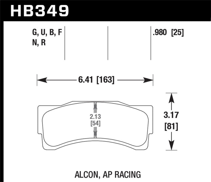 Disc Brake Pad Set ER-1 Disc Brake Pad, Front, 0.980 Thickness., -    - Hawk Performance - HB349D.980