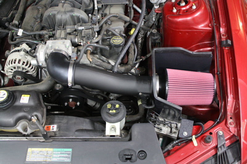 JLT 05-09 Ford Mustang V6 Series 2 Black Textured Cold Air Intake Kit w/Red Filter - Tune Req - JLT - CAI2-FMV6-0509