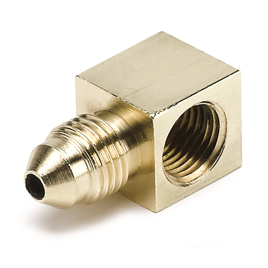 FITTING; ADAPTER; 90 deg.; 1/8in. NPTF FEMALE TO-3AN MALE; BRASS - AutoMeter - 3270