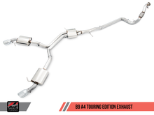 Load image into Gallery viewer, AWE Tuning Audi B9 A4 Touring Edition Exhaust Dual Outlet - Chrome Silver Tips (Includes DP) - AWE Tuning - 3015-32078