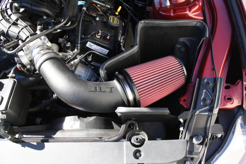JLT 15-17 Ford Mustang V6 Black Textured Cold Air Intake Kit w/Red Filter - JLT - CAI-FMV6-15