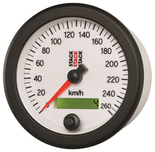 Load image into Gallery viewer, Autometer Stack Instruments 88MM 0-260 KM/H Programmable Speedometer - White - AutoMeter - ST3852