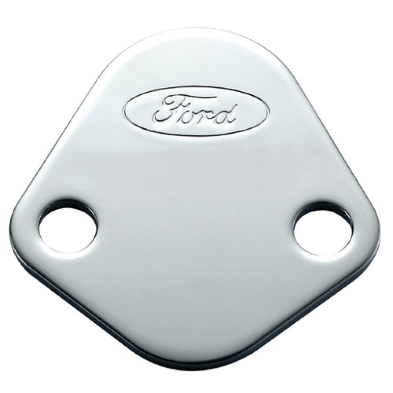 Ford Racing Ford Logo Fuel Pump Blockoff Plate - Chrome    - Ford Performance Parts - 302-290