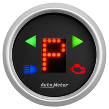Load image into Gallery viewer, GAUGE; GEAR POS; 2 1/16in.; INCL INDICATORS; BLACK DIAL; RED LED; SILVER BEZEL - AutoMeter - 3359