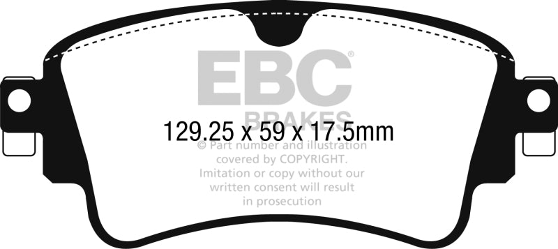 Redstuff Ceramic Low Dust Brake Pads; FMSI Rear Pad Design-D1898; 2017-2018 Audi A4 - EBC - DP32254C