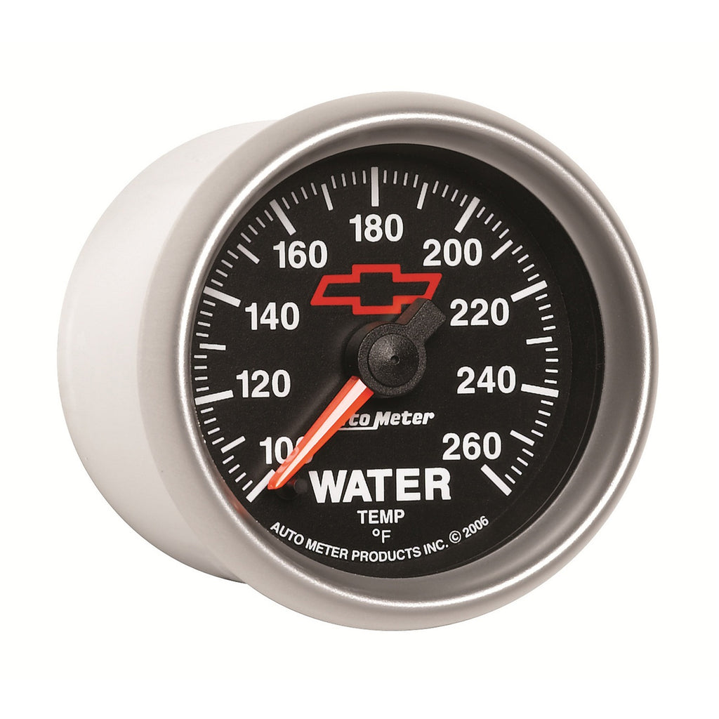 GAUGE; WATER TEMP; 2 1/16in.; 100-260deg.F; DIGITAL STEPPER MOTOR; CHEVY RED BOW - AutoMeter - 3655-00406