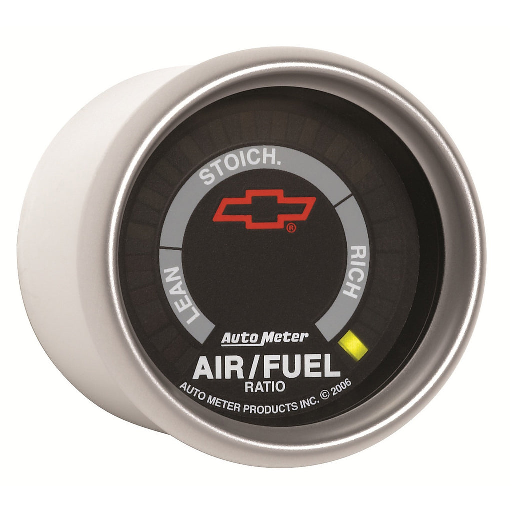 GAUGE; AIR/FUEL RATIO-NARROWBAND; 2 1/16in.; LEAN-RICH; LED ARRAY; CHEVY RED BOW - AutoMeter - 3675-00406