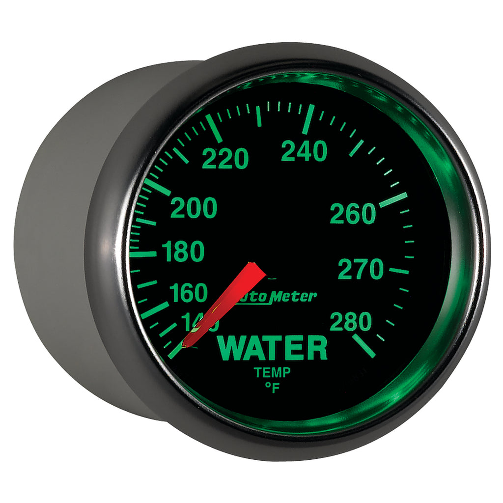GAUGE; WATER TEMP; 2 1/16in.; 140-280deg.F; MECHANICAL; GS - AutoMeter - 3831