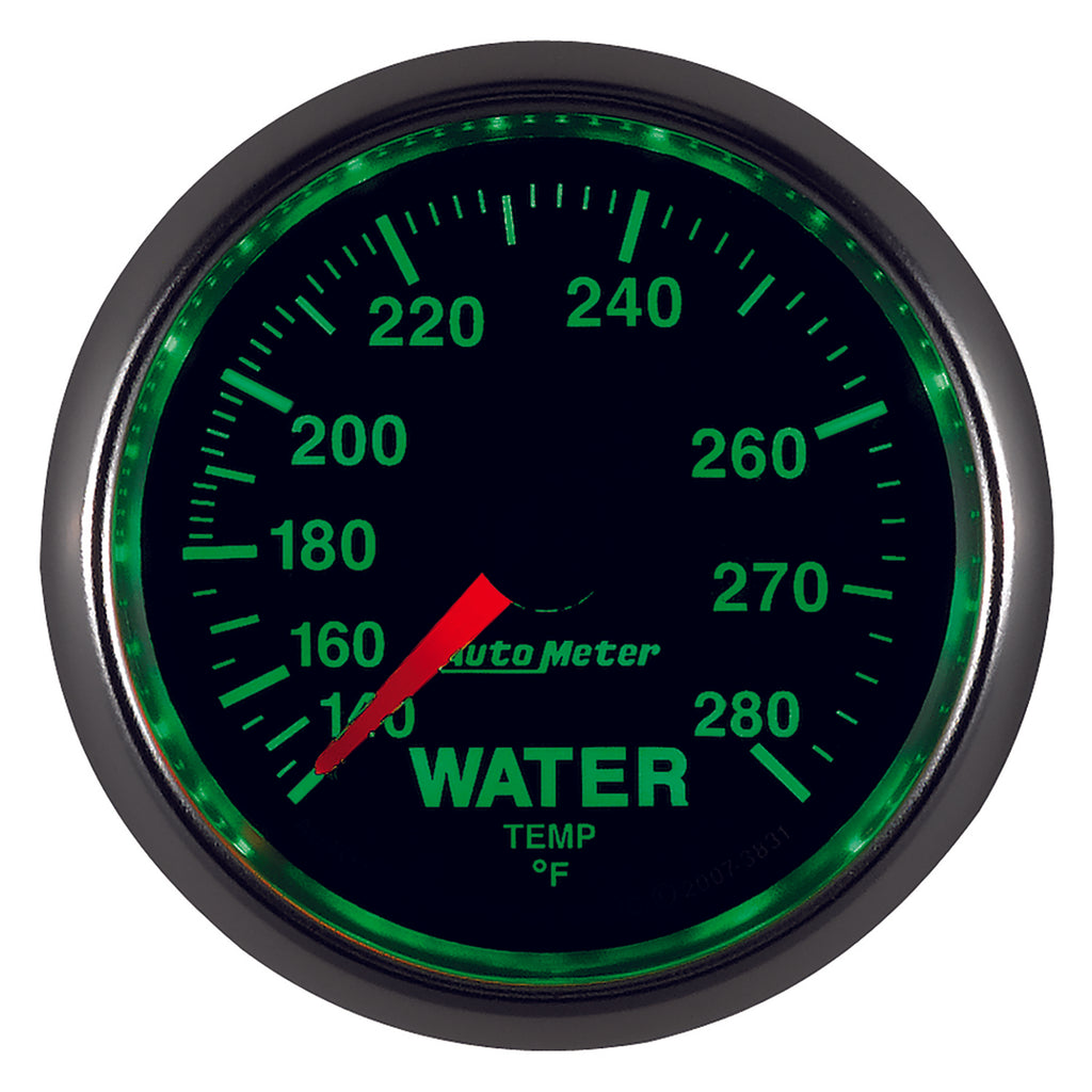 GAUGE; WATER TEMP; 2 1/16in.; 140-280deg.F; MECHANICAL; GS - AutoMeter - 3831