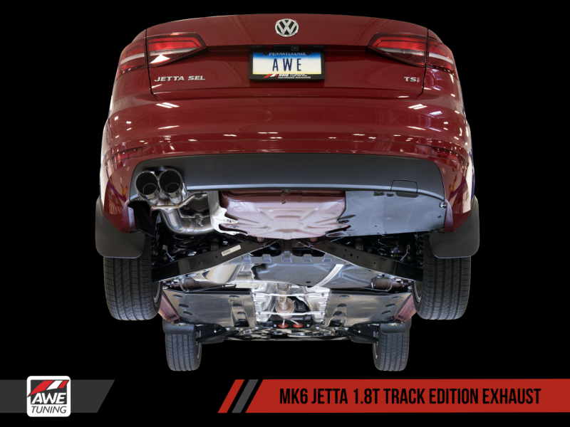 AWE Tuning Mk6 GLI 2.0T - Mk6 Jetta 1.8T Track Edition Exhaust - Polished Silver Tips - AWE Tuning - 3020-22026