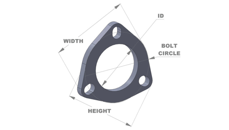 3-Bolt Stainless Steel Flange; 2.5 in. I.D.; Single Flange; Retail Packed; - VIBRANT - 1482S