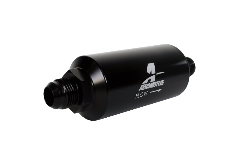 Aeromotive In-Line Filter - (AN -10 Male) 10 Micron Fabric Element Bright Dip Black Finish - Aeromotive Fuel System - 12387