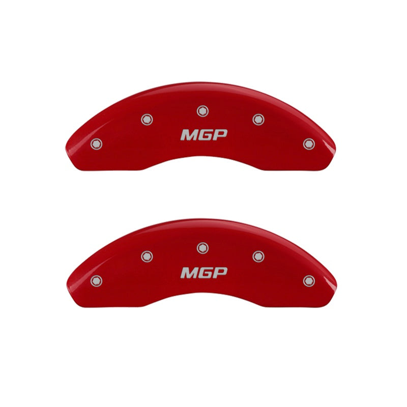 Front Set of 2: Red finish, Silver MGP - MGP Caliper Covers - 40001FMGPRD