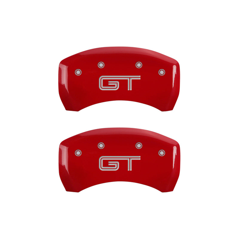 Set of 4: Red finish, Silver Mustang / GT - MGP Caliper Covers