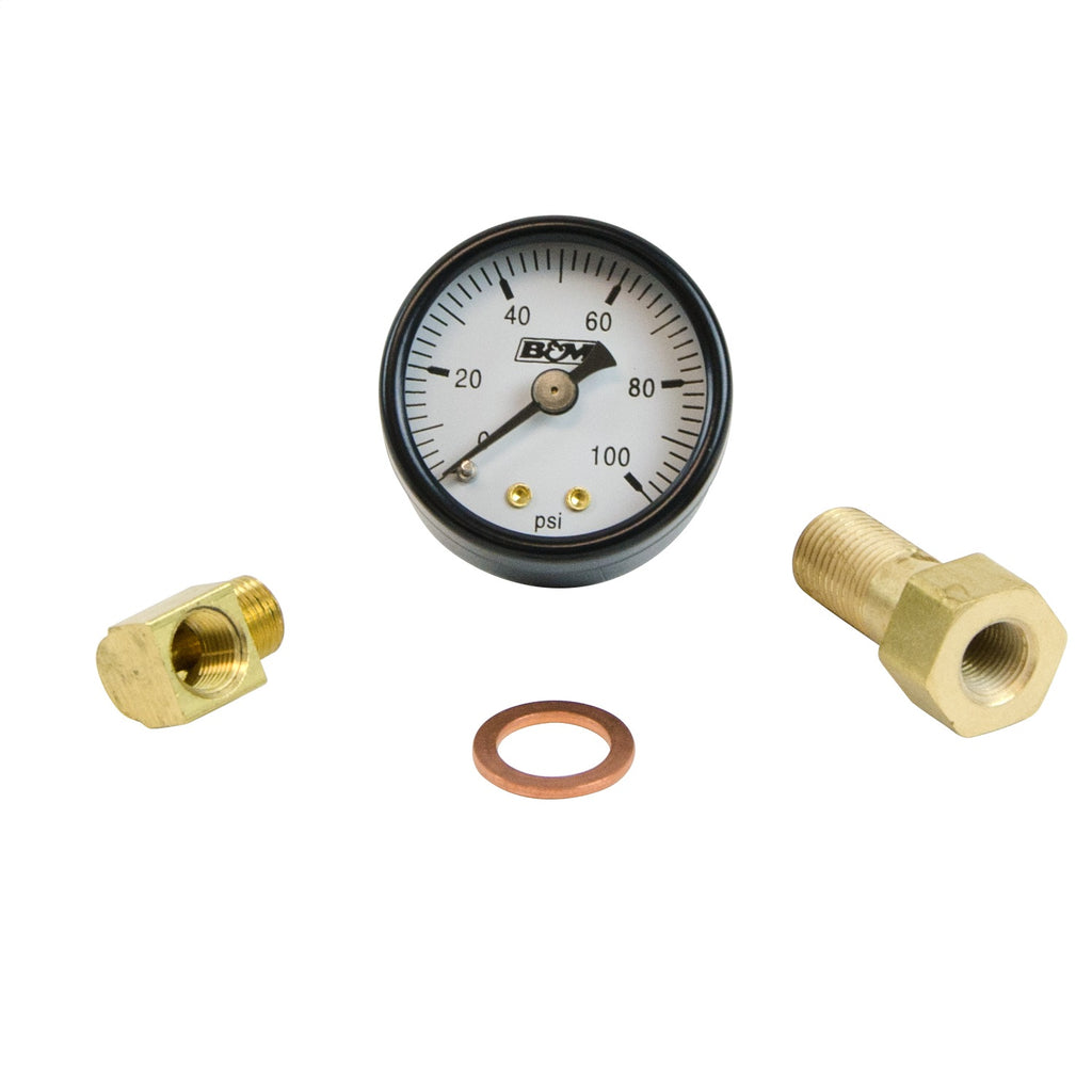 Fuel Pressure Gauge Set; 1.65 in. H/1.65 in. W/1.80in. D; Analog; Up To 100 PSI; - B&M - 46054