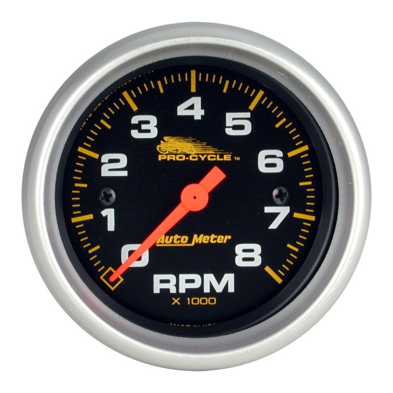 GAUGE; TACH; 2 5/8in.; 8K RPM; 2/4 CYLINDER; BLACK; PRO-CYCLE - AutoMeter - 19324