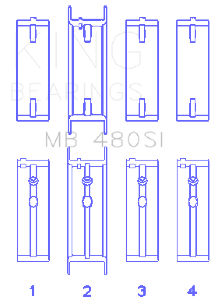 King Buick V6 Main Bearing Set - King Engine Bearings - MB480SI010