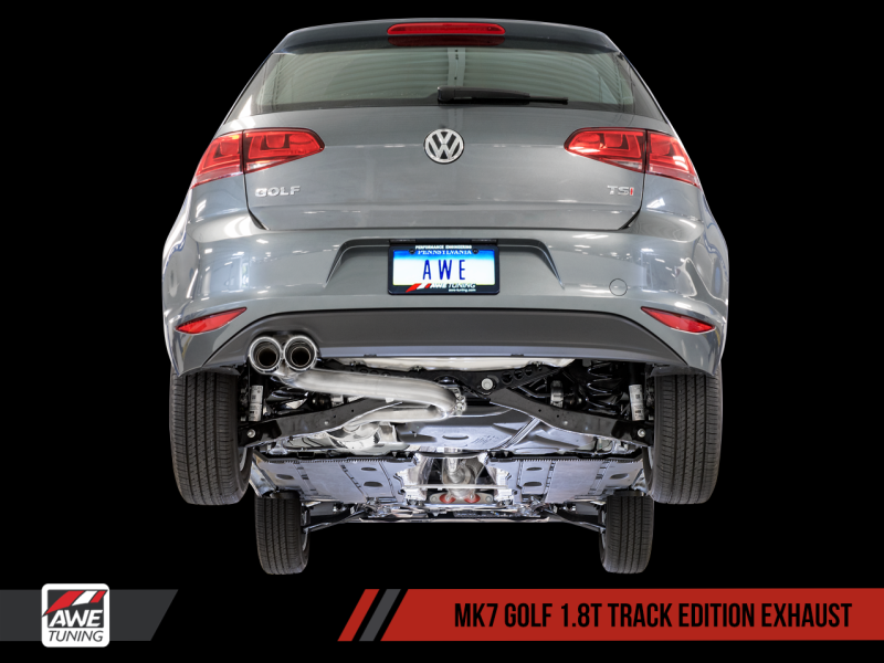 AWE Tuning VW MK7 Golf 1.8T Track Edition Exhaust w/Diamond Black Tips (90mm) - AWE Tuning - 3020-23022