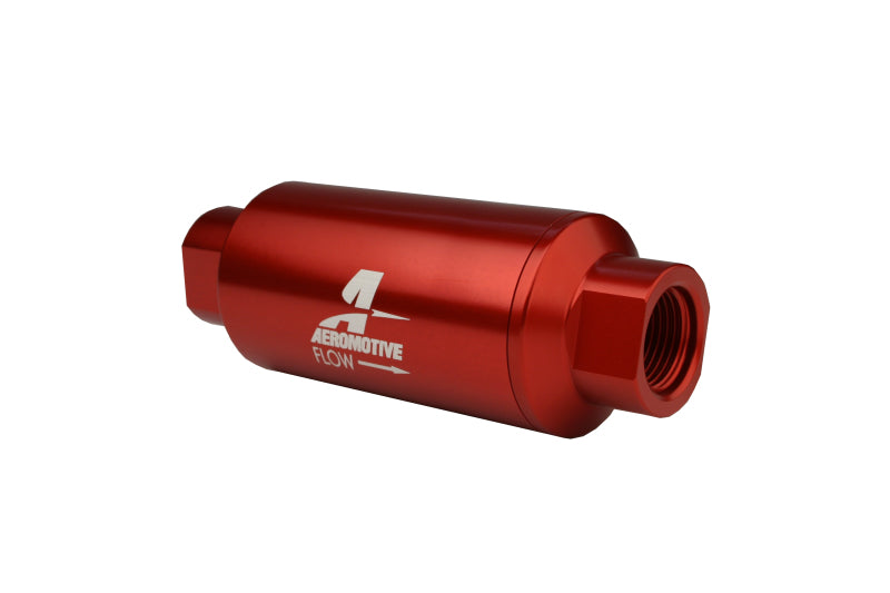 Aeromotive In-Line Filter - AN-10 size - 40 Micron SS Element - Red Anodize Finish - Aeromotive Fuel System - 12335