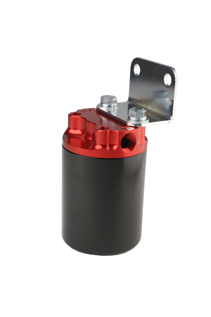 Aeromotive SS Series Billet Canister Style Fuel Filter Anodized Black/Red - 10 Micron Fabric Element - Aeromotive Fuel System - 12317