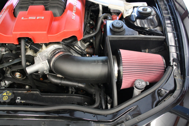 JLT 12-15 Chevrolet Camaro ZL1 Black Textured Big Air Intake Kit w/Red Filter - Tune Req - JLT - CAIP-CZL1-12