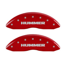 Load image into Gallery viewer, Set of 4: Red finish, Silver Hummer - MGP Caliper Covers - 52002SHUMRD