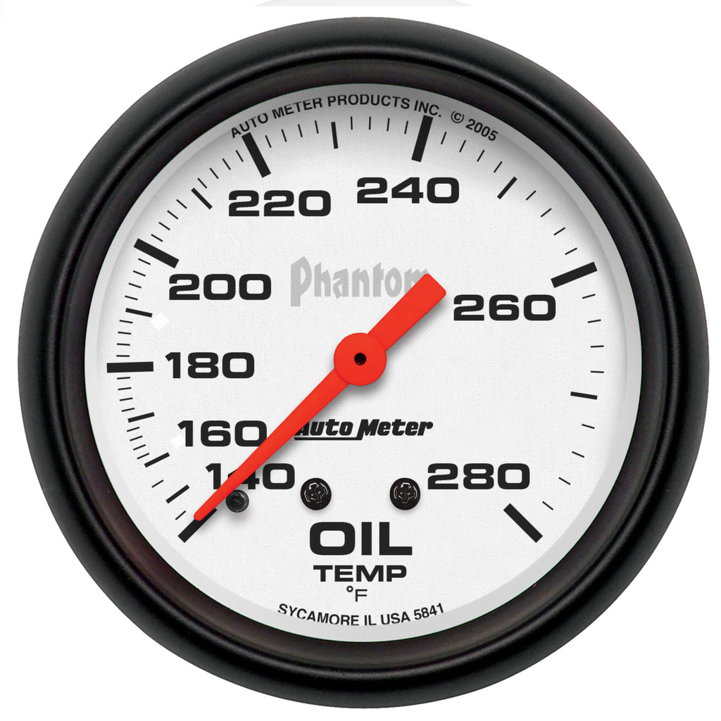 GAUGE; OIL TEMP; 2 5/8in.; 140-280deg.F; MECHANICAL; PHANTOM - AutoMeter - 5841