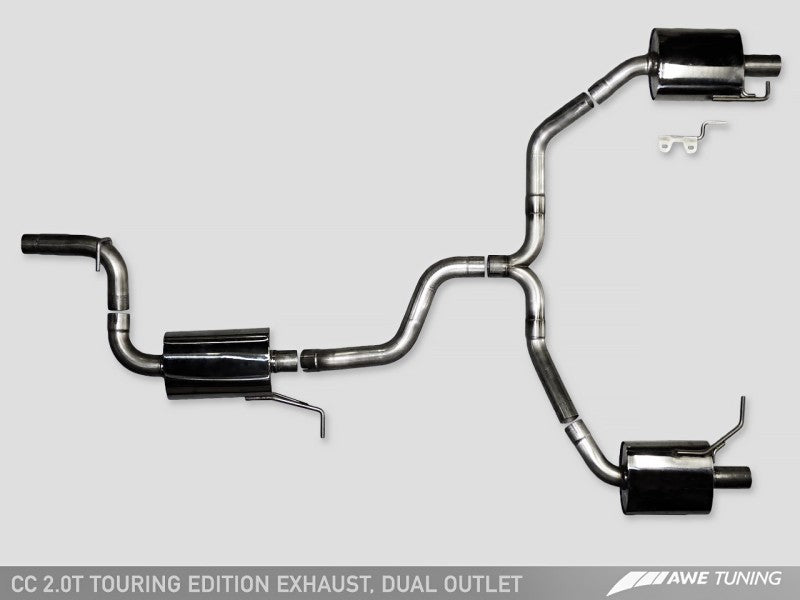 AWE Tuning VW CC Touring Edition Exhaust Dual Outlet - Diamond Black Tips - AWE Tuning - 3010-33022