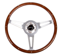 Load image into Gallery viewer, NRG Classic Wood Grain Steering Wheel (365mm) Wood w/Metal Inserts &amp; Brushed Alum. 3-Spoke Center - NRG - ST-380SL
