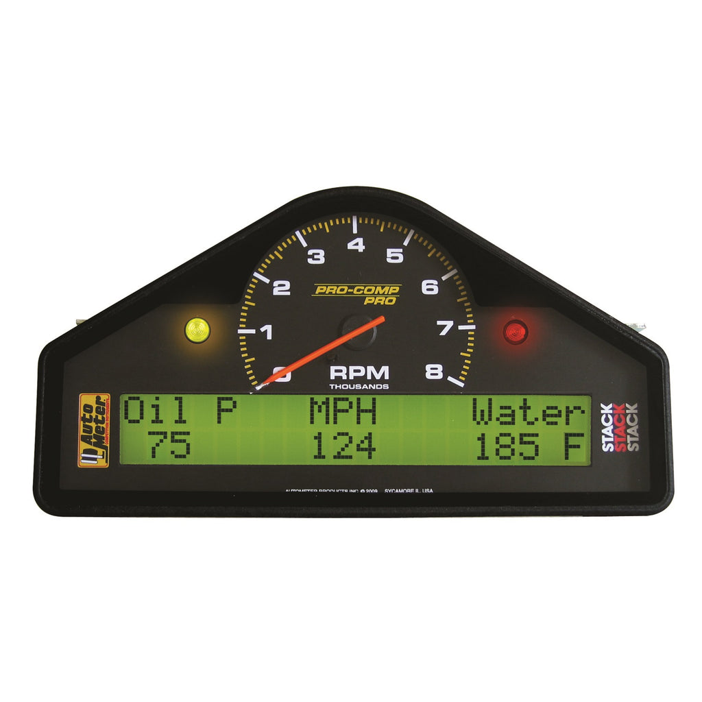 STREET DASH DISPLAY; 8K RPM/MPH/OILP/OILT/WTMP/VOLT; PRO-COMP - AutoMeter - 6002