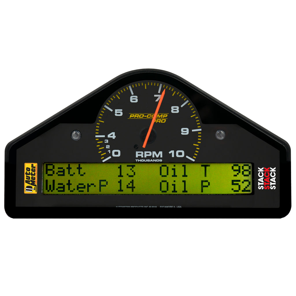 RACE DASH DISPLAY; 10K RPM/WTRP/FUELP/OILP/OILT/WTMP/VOLT; PRO-COMP - AutoMeter - 6014