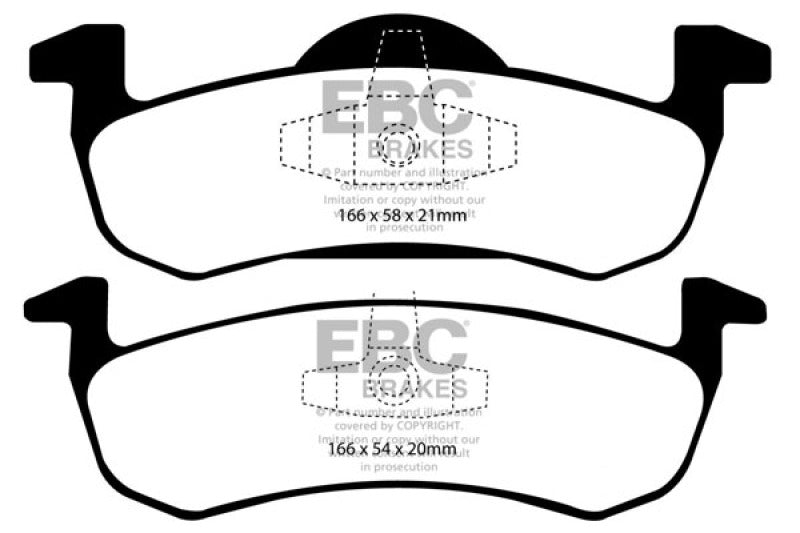 6000 Series Greenstuff Truck/SUV Brakes Disc Pads; 2007-2015 Ford Expedition - EBC - DP61804
