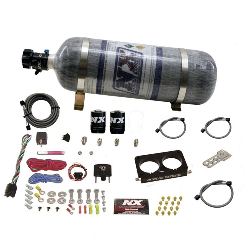 FORD 4 VALVE NITROUS PLATE SYSTEM (50-300HP); With COMPOSITE Bottle (STOCK TB). - Nitrous Express - 20950D-12