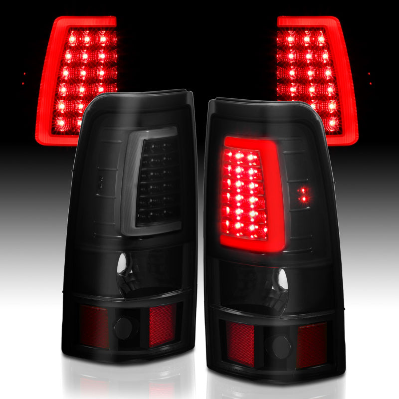 Tail Light Assembly; LED; Smoke Lens; Black; Pair; 1999-2001