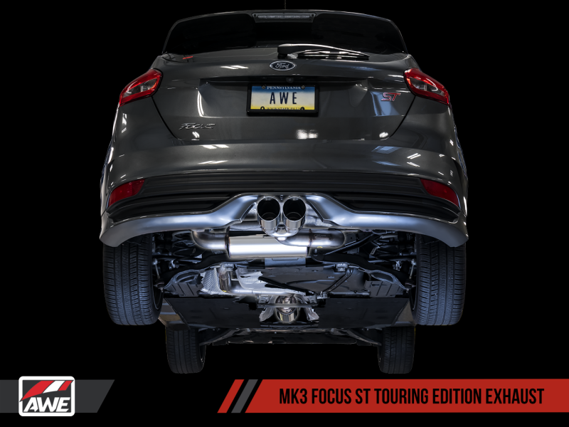 AWE Tuning Ford Focus ST Touring Edition Cat-back Exhaust - Non-Resonated - Chrome Silver Tips - AWE Tuning - 3015-32092
