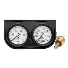 Load image into Gallery viewer, GAUGE CONSOLE; OILP/WTMP; 2in.; 100PSI/280deg.F; WHT DIAL; BLK BZL; AUTOGAGE - AutoMeter - 2326
