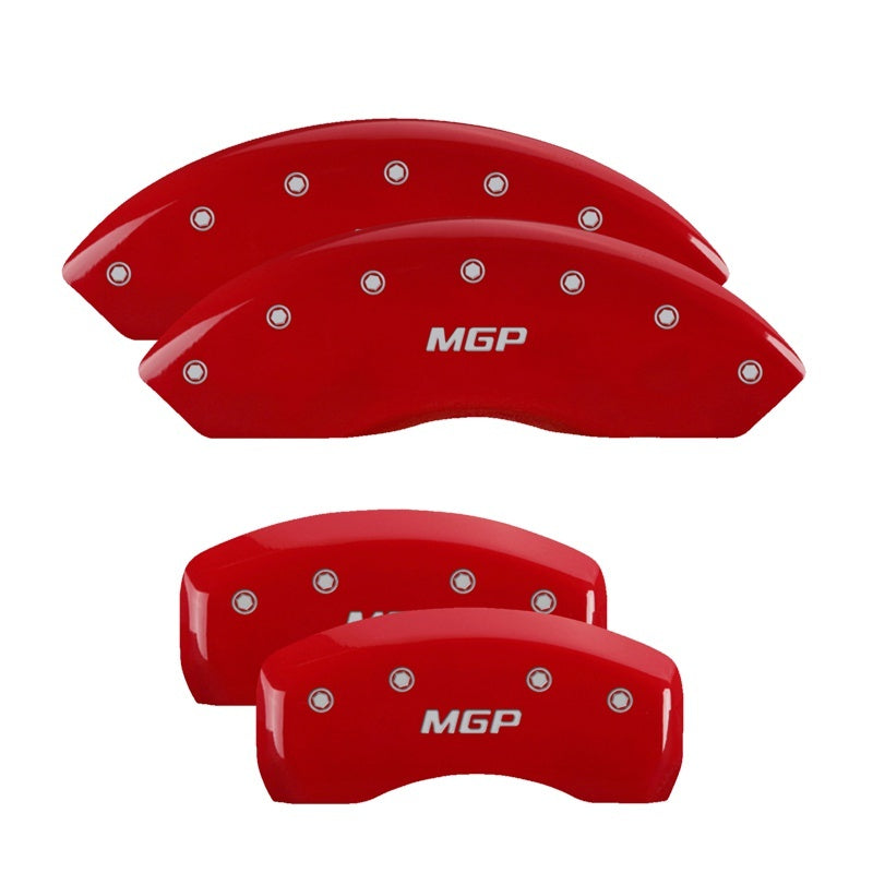 Set of 4: Red finish, Silver MGP - MGP Caliper Covers - 54001SMGPRD