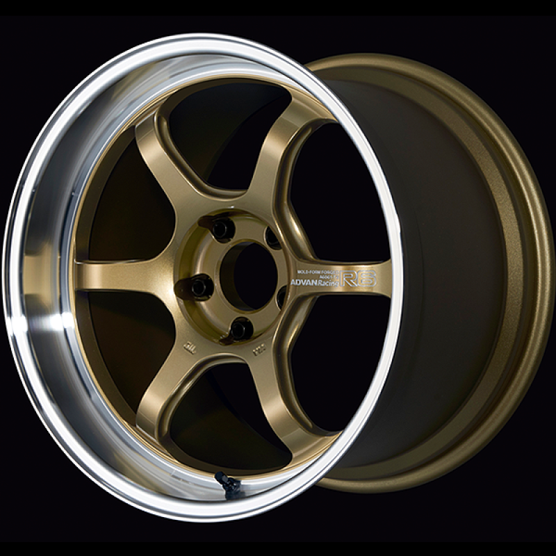 Advan R6 18x10.5 +24 5-114.3 Machining & Racing Brass Gold Wheel - Advan - YA68L24EMBZ