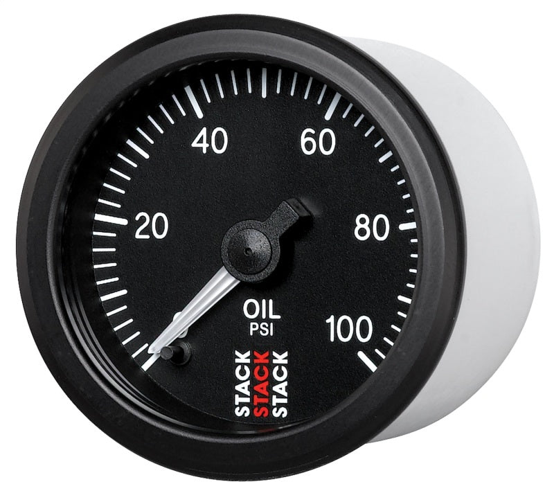 Autometer Stack 52mm 0-100 PSI 1/8in NPTF Male Pro Stepper Motor Oil Pressure Gauge - Black - AutoMeter - ST3302
