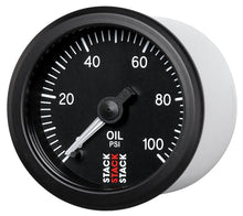 Load image into Gallery viewer, Autometer Stack 52mm 0-100 PSI 1/8in NPTF Male Pro Stepper Motor Oil Pressure Gauge - Black - AutoMeter - ST3302