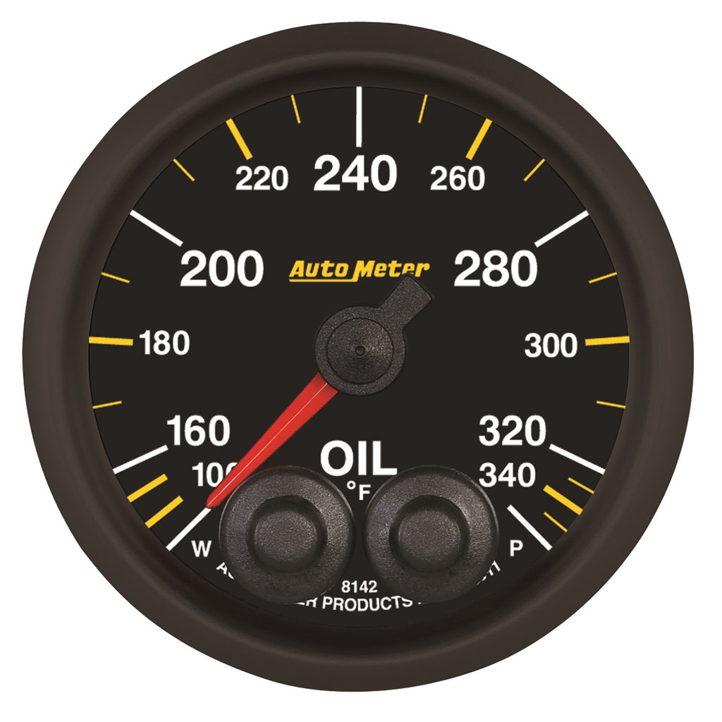 GAUGE; OIL TEMP; 2 1/16in.; 340deg.F; STEPPER MOTOR W/PEAK/WARN; NASCAR CAN - AutoMeter - 8142-05702