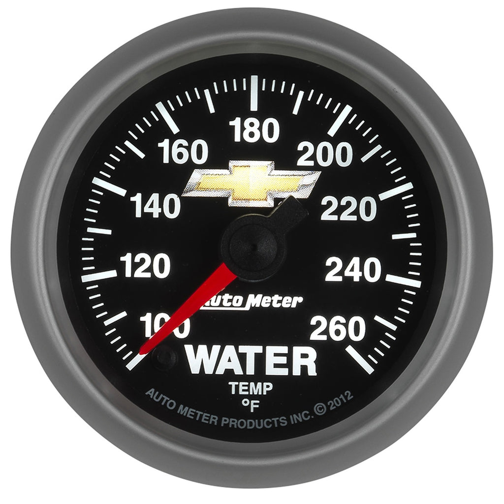 GAUGE; WATER TEMP; 2 1/16in.; 100-260deg.F; DIGITAL STEPPER MOTOR; CHEVY GOLD BO - AutoMeter - 880446