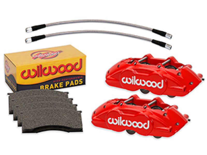Wilwood 65-67 Ford Mustang D11 Calipers w/Pads and Lines - Red - Wilwood - 140-16799-R